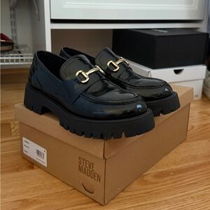 Black Steve Madden Loafers Size 9.5